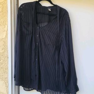 Black Torrid long sleeve  top with two string tie